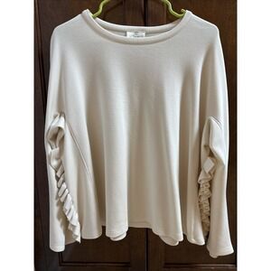 P CILL Women's Sz M Oversized Top Blouse Shirt Off White